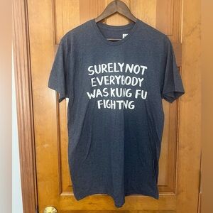 Graphic Tee‎ Mens Size Dark Gray Short Sleeve Kung Fu Fighting